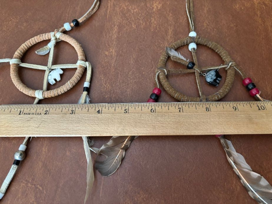 Feather Dream Catchers (2) Leather