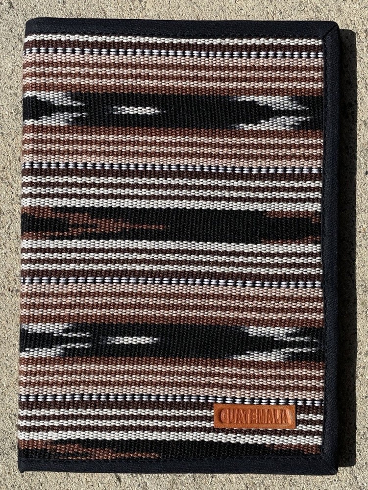 Guatemalan Tapestry Notebooks Black/Brown Multicolor with Removeable Covers