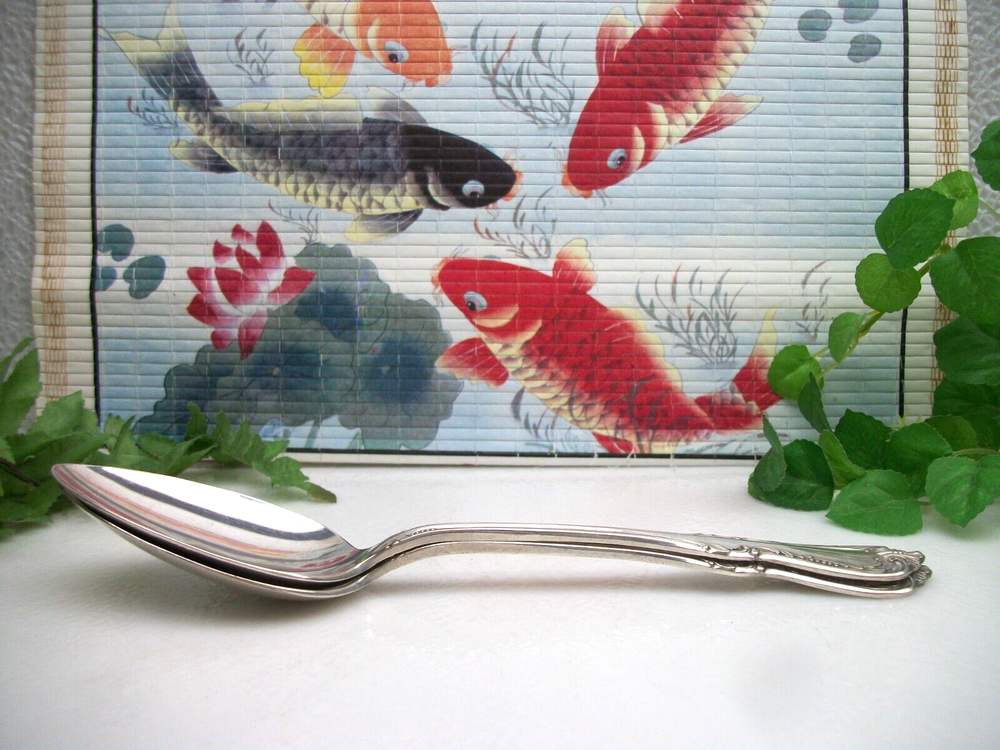 Oneida Wm A. Rogers CHALICE Harmony Silverplate Solid Serving Spoons 1958