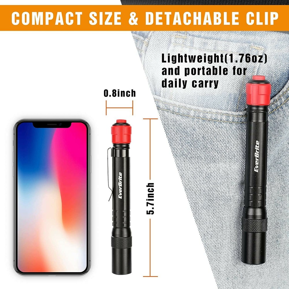 Multi-Function LED Pocket Pen Light 3 IN 1 LED Flashlight AAA Batteries Included