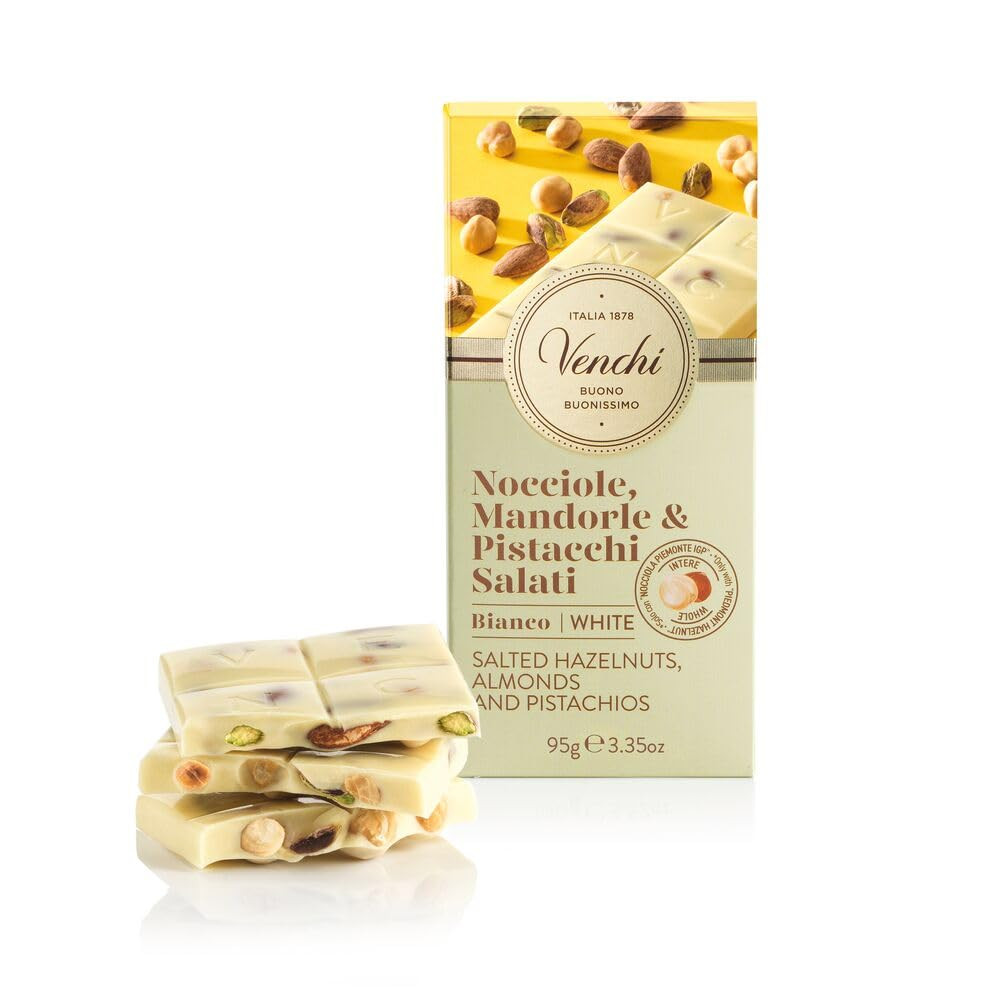 White Chocolate with Pistachios and Salted Nuts