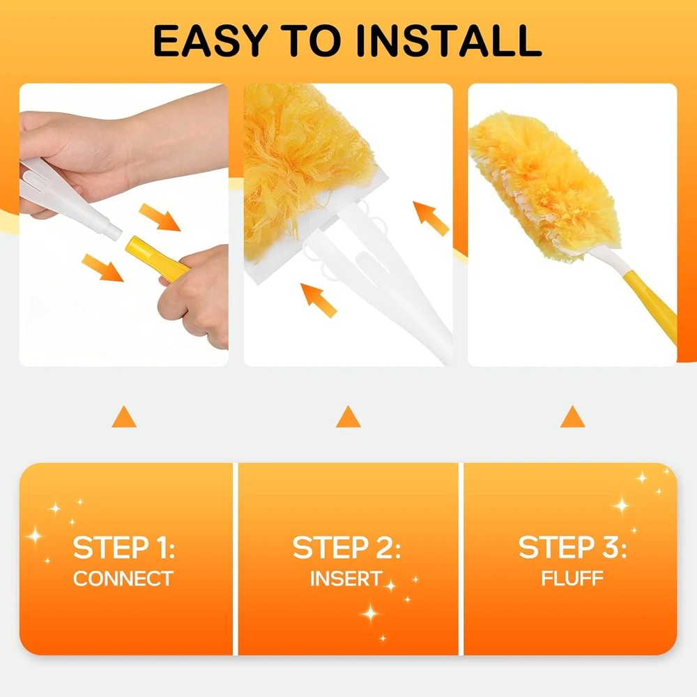 SetSail 30 Count Duster Refills for Swiffer Duster with 1 Handle Dusters for Cle