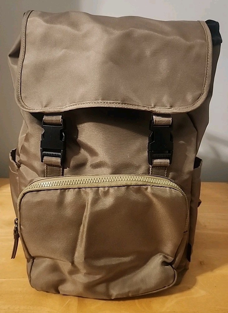 Goodfellow & Co 18.5" Backpack W/Buckles Multi Pouch And Drawstring Close Khaki
