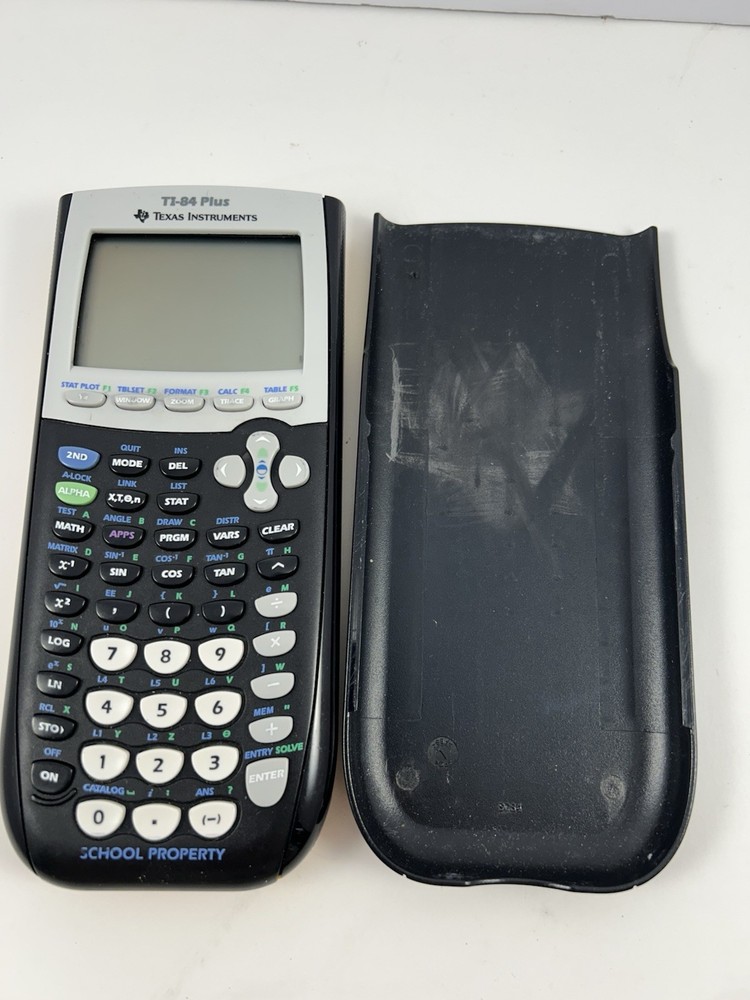 Texas Instruments TI84 Plus Graphing Calculator Tested Working With Cover