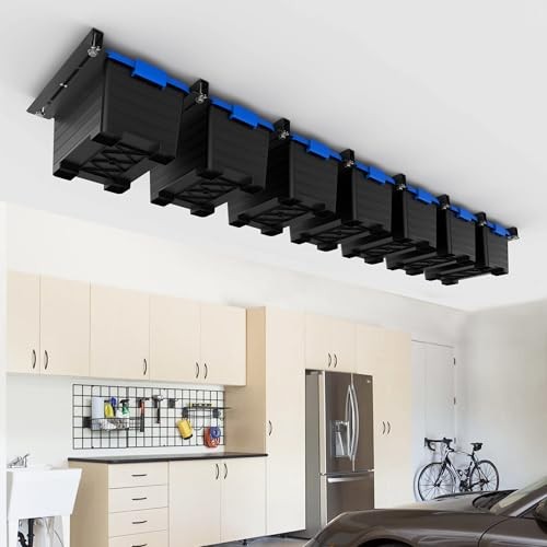 Ceiling Storage Rack, Heavy Duty Overhead Storage Rack for Garage, Adjustable