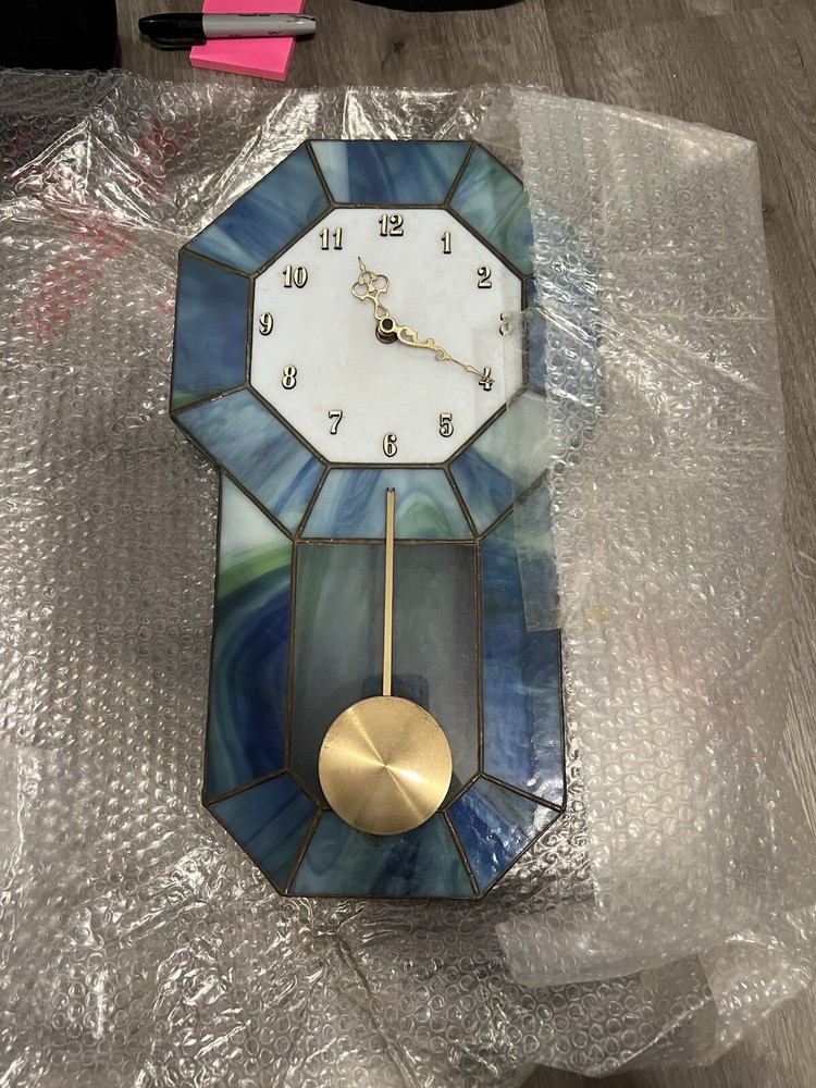 Vintage stained glass clock