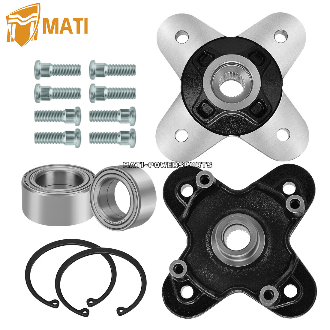 2 X Front or Rear Wheel Hubs & Bearing Studs kits for Polaris RZR 900 2015-2020