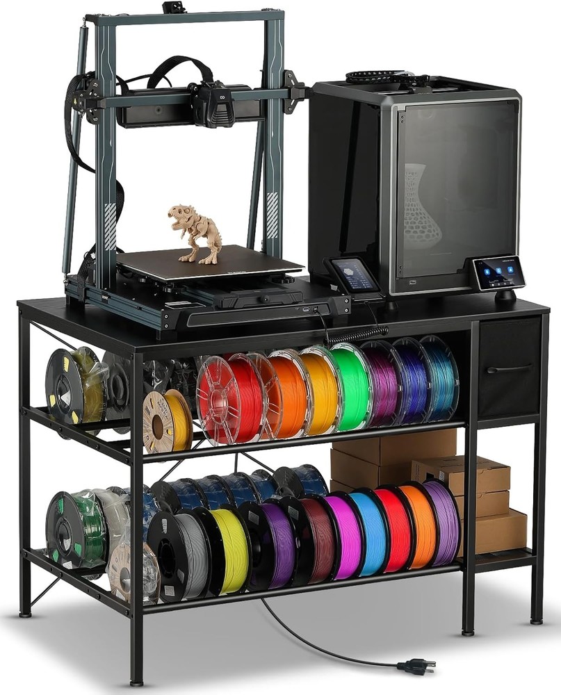 3D Printer Table with Filaments Storage - 3D Printer Stand Filament Storage Rack