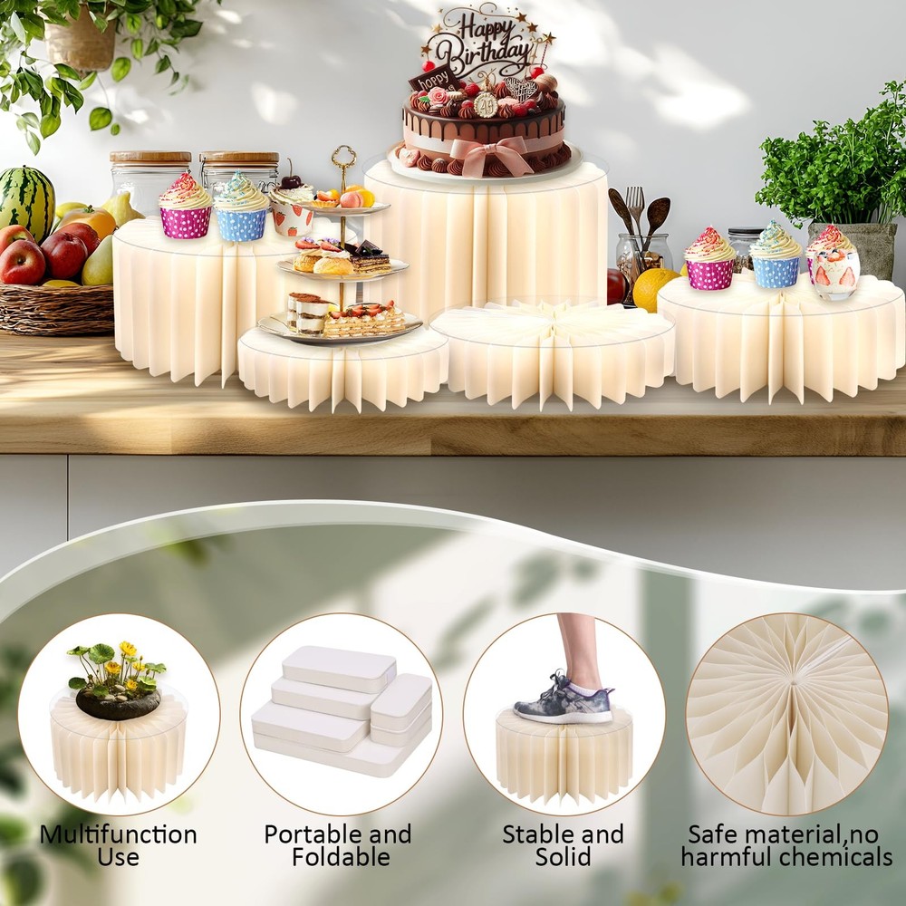 6 Pack Buffet Risers, Acrylic Food Display Risers for Buffet Table, Cardboard...