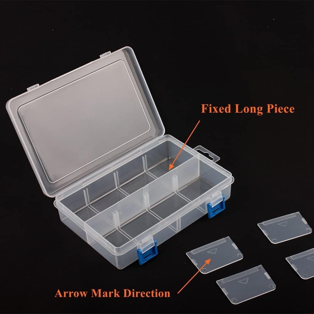 3 Pack Plastic Parts Storage Case And Adjustable Divider Box For Hardware And Cr
