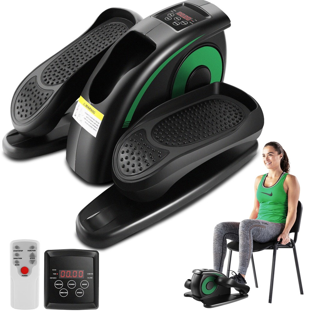 Under Desk Elliptical Machine Electric Seated Leg Exerciser w/LCD Remote Control
