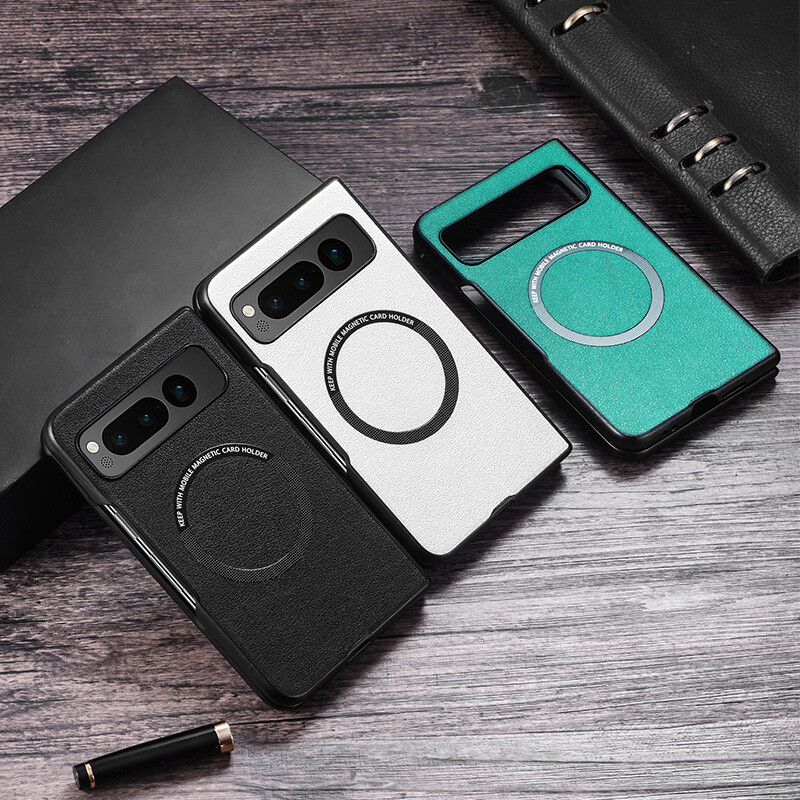 For Google Pixel Fold 5G Magnetic PU Leather Wireless Charging Shockproof Case