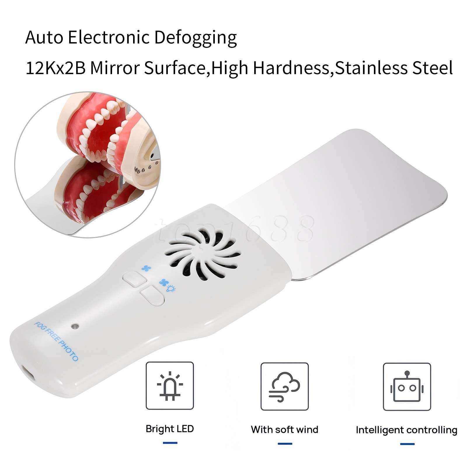 Dental Occlusal Mirror Fog Free LED Intra Oral Photo System Reflector 4*Mirror