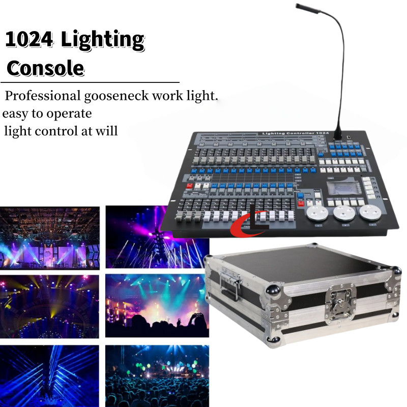 Lighting Console 1024 DMX Controller 1pcs With Flight Case For DJ  Pro Light