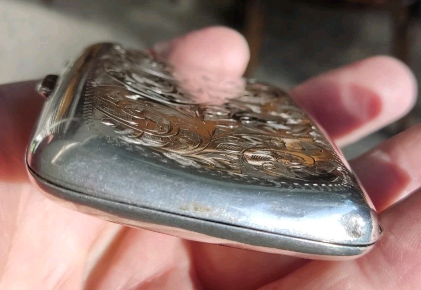 Antique Robert Pringle & Sons Solid Silver Cigarette Case- No Monogram. 45 Grams