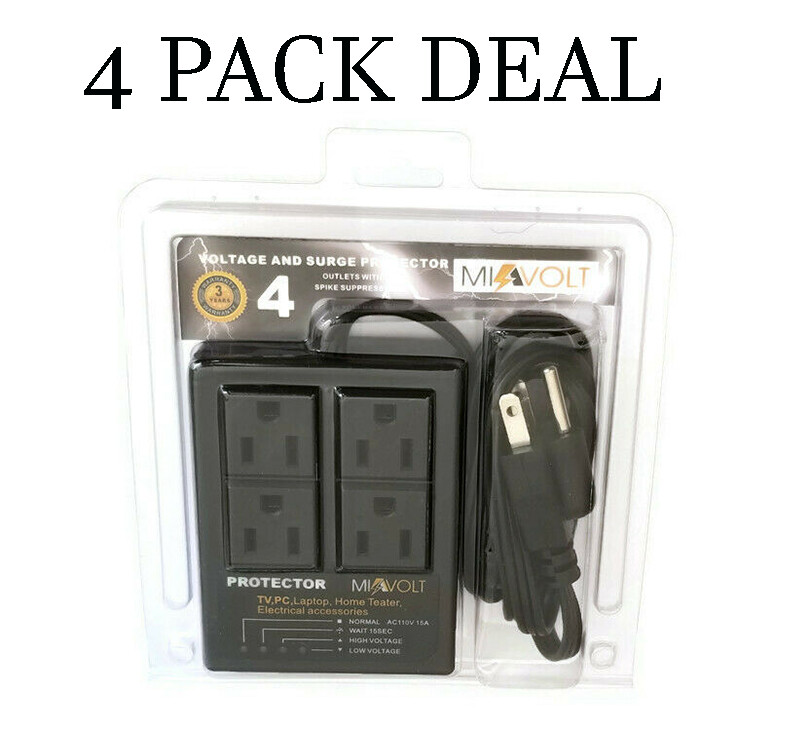 4 PACK Power Surge Protector for LCD LED, Plasma TV's, Electrical Accessories