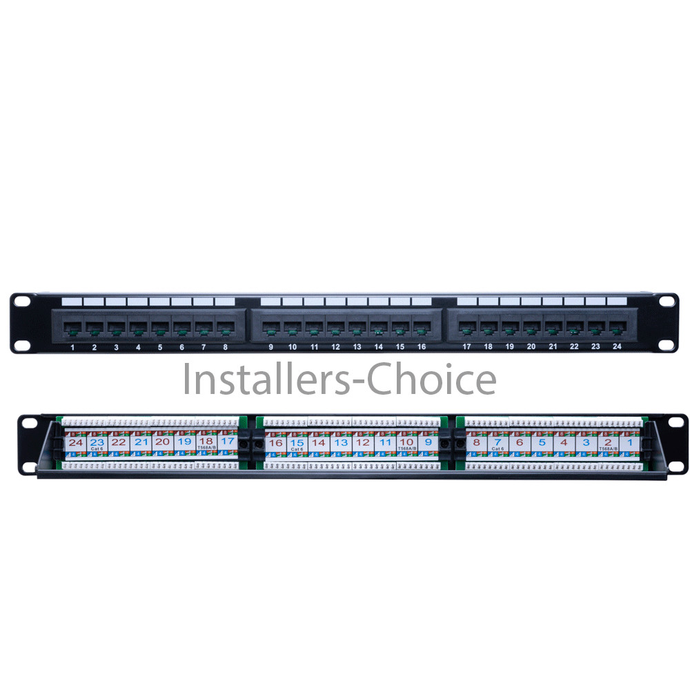 24 port Cat5e UTP LAN wall mount patch panel bracket RJ45 110 Network