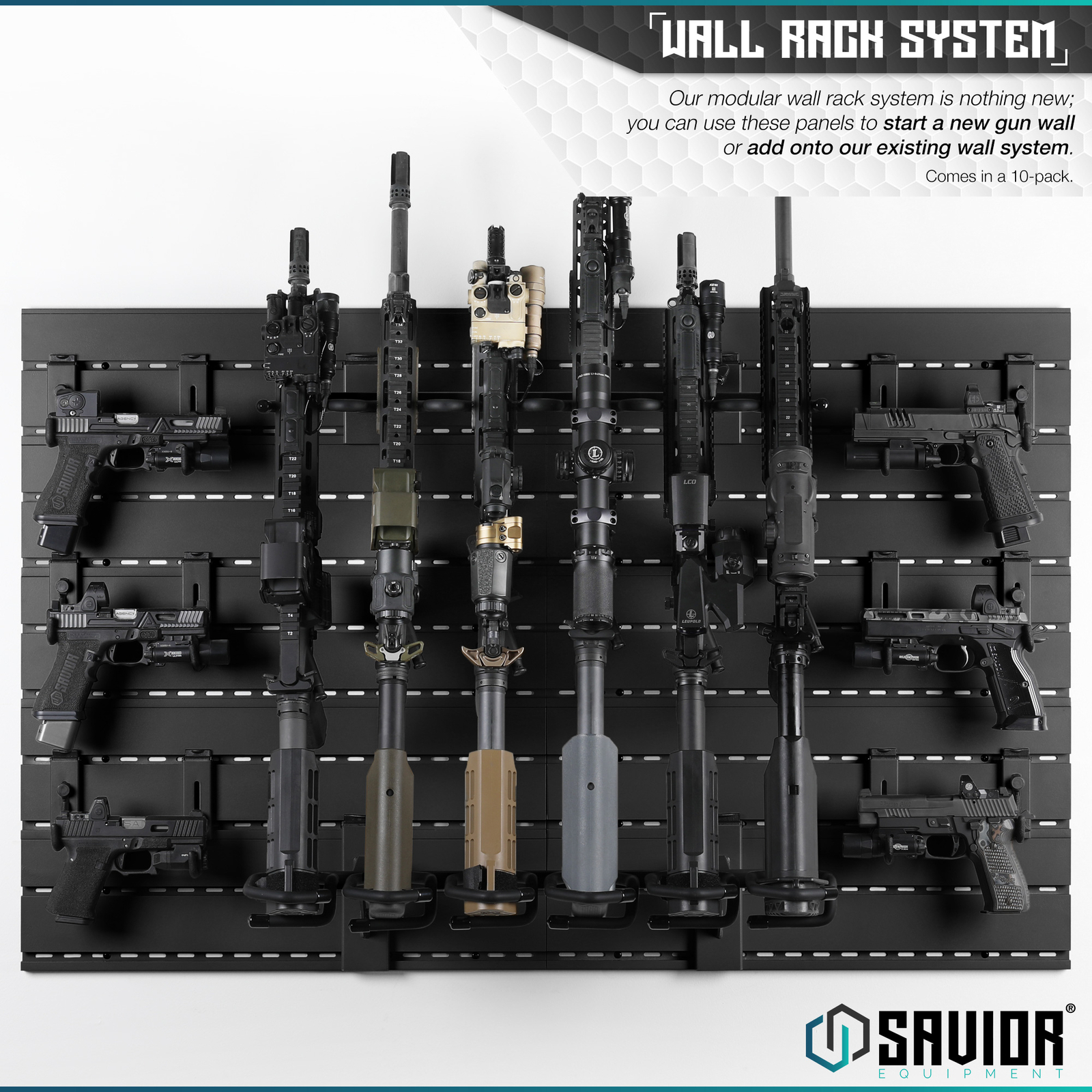 Savior Wall Rack System Slatwall Only DIY Kit Rifle Pistol Firearm Display Mount