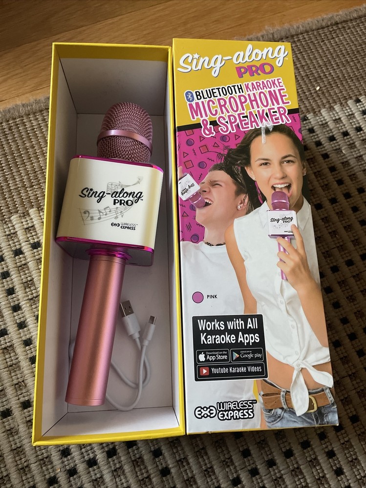 SING ALONG PRO WIRELESS BLUETOOTH KARAOKE HANDHELD MICROPHONE - PINK