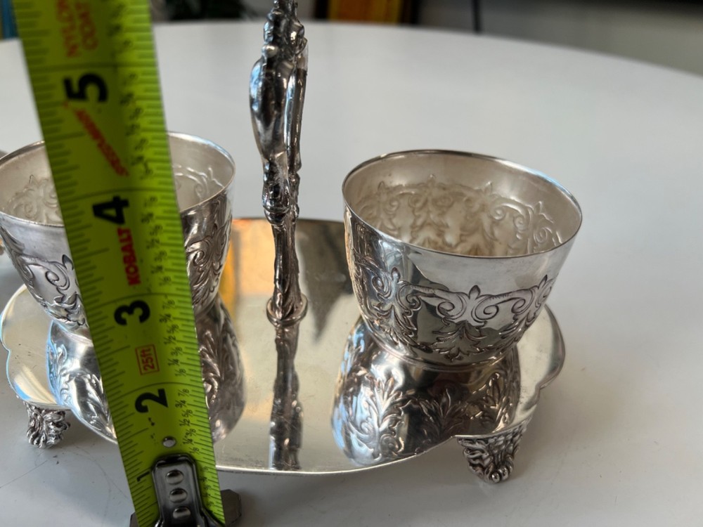 Vintage Silver Plated Condiment Jam Caddy Set