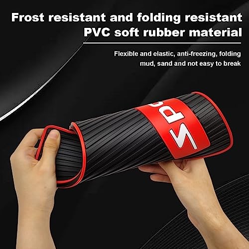 4 pcs Car Mud Flaps Universal Rubber Mudguard - Soft Material Black Red (Long)