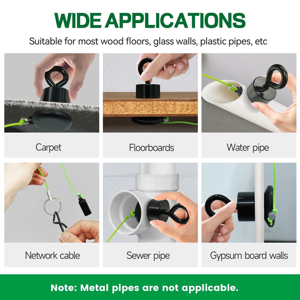 DTLHCNCT Magnetic Wire Puller Kit - Wiremag Kit, Black