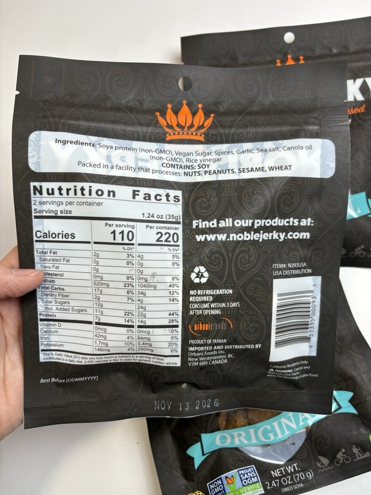 Noble Jerky Vegan Jerky 70g 3 pack