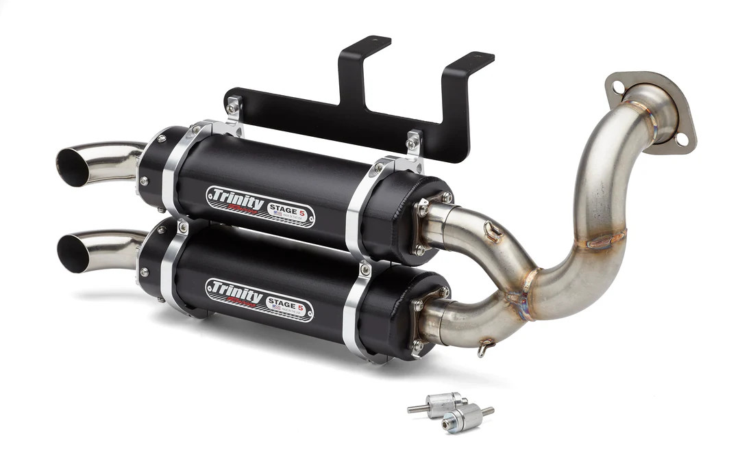 2020-2026 Polaris General XP 1000 Trinity Racing Slip On Exhaust Dual Black