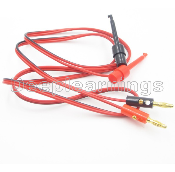 2Pair Small Test Hook Clip to Banana Plug for Multimeter Test Lead Cable