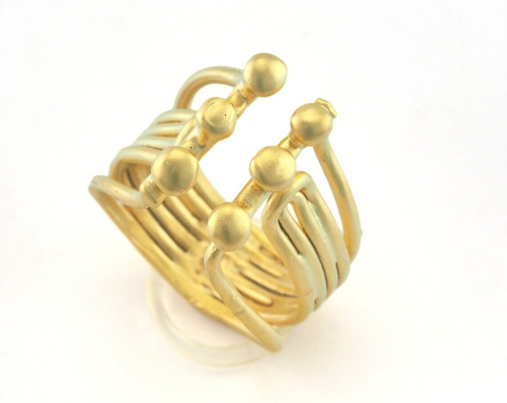 Adjustable Ring Matte Gold Plated Brass (18mm 8US inner size) 3304 Ring30