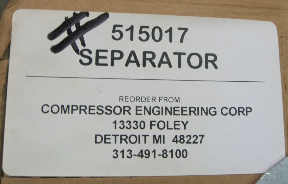 Compressor Engineering Corp. 515017 Oil Separator