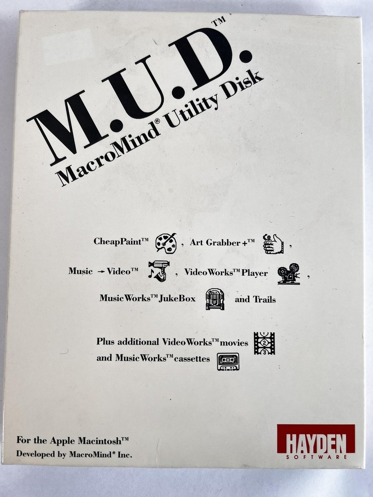 Vintage M.U.D. MacroMind Utility Disk Apple Macintosh Hayden Software 3.5 Floppy