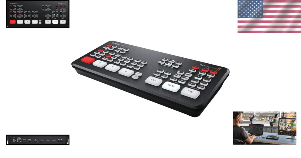 Compact 4-Camera HDMI Live Stream Switcher - Professional Quality Transitions