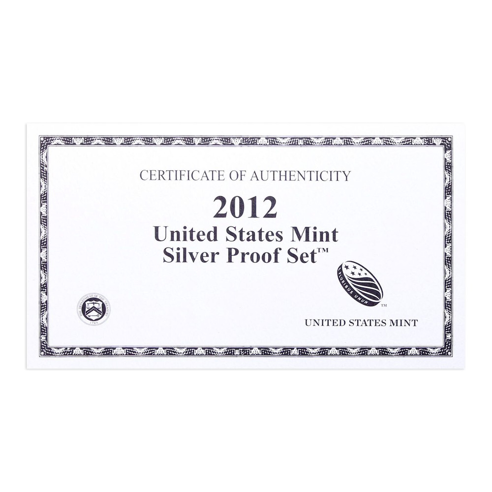 Empty Packaging Replacement Silver Proof Set Box & COA No Coins 2012