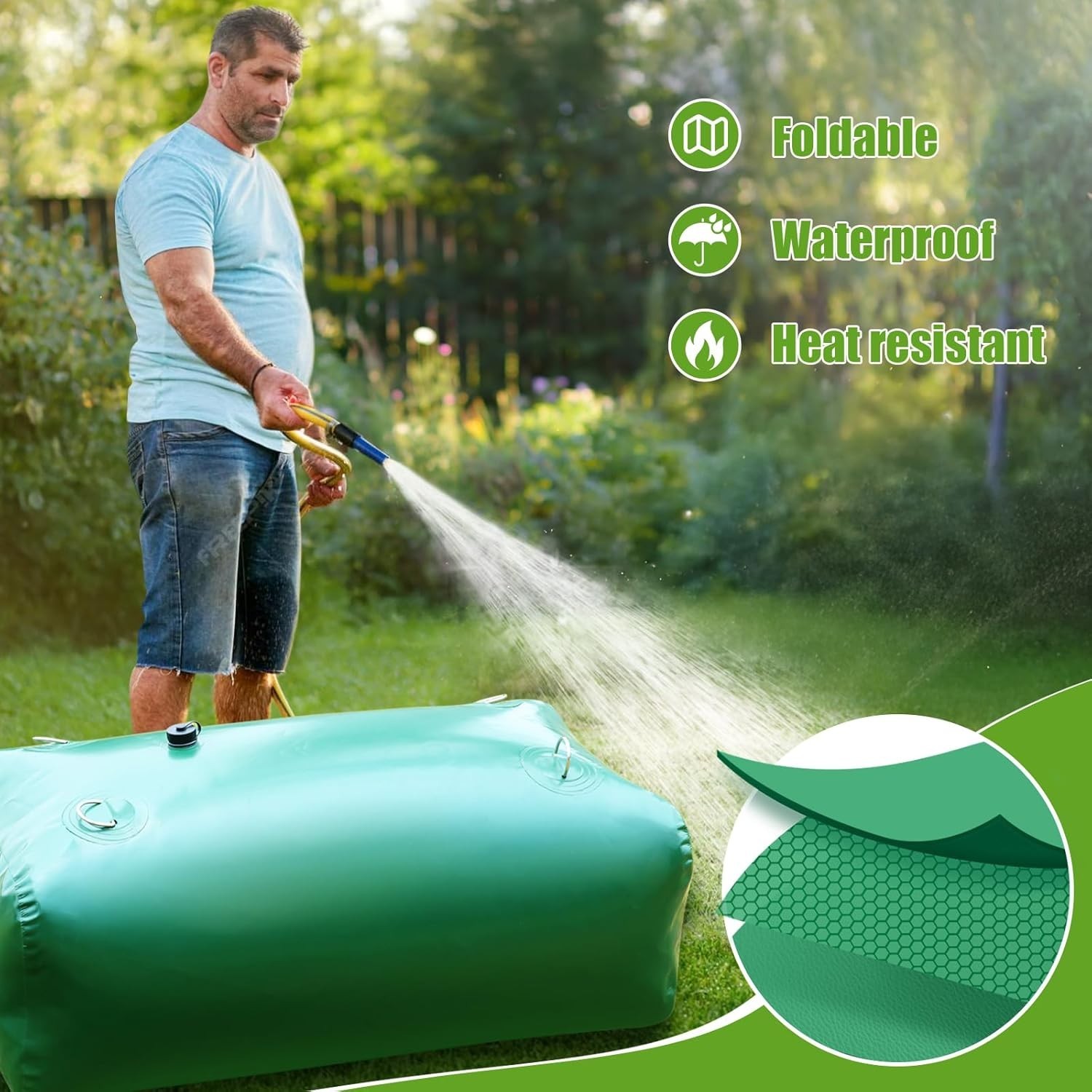 400 L/105.7 Gallon Water Storage Bladder, Foldable Portable Water Bladder Tan...