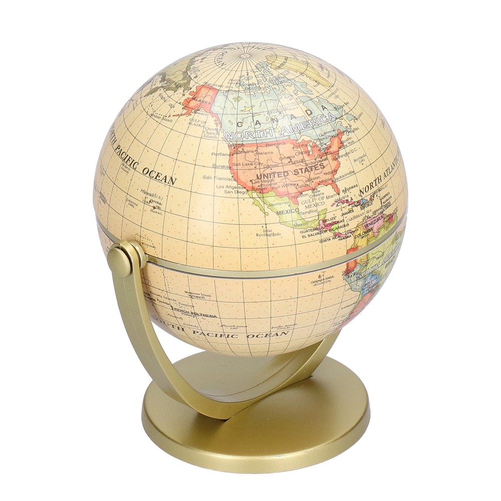 Mini World Map Globe English Edition Desktop Rotating Earth Geography Globe WT
