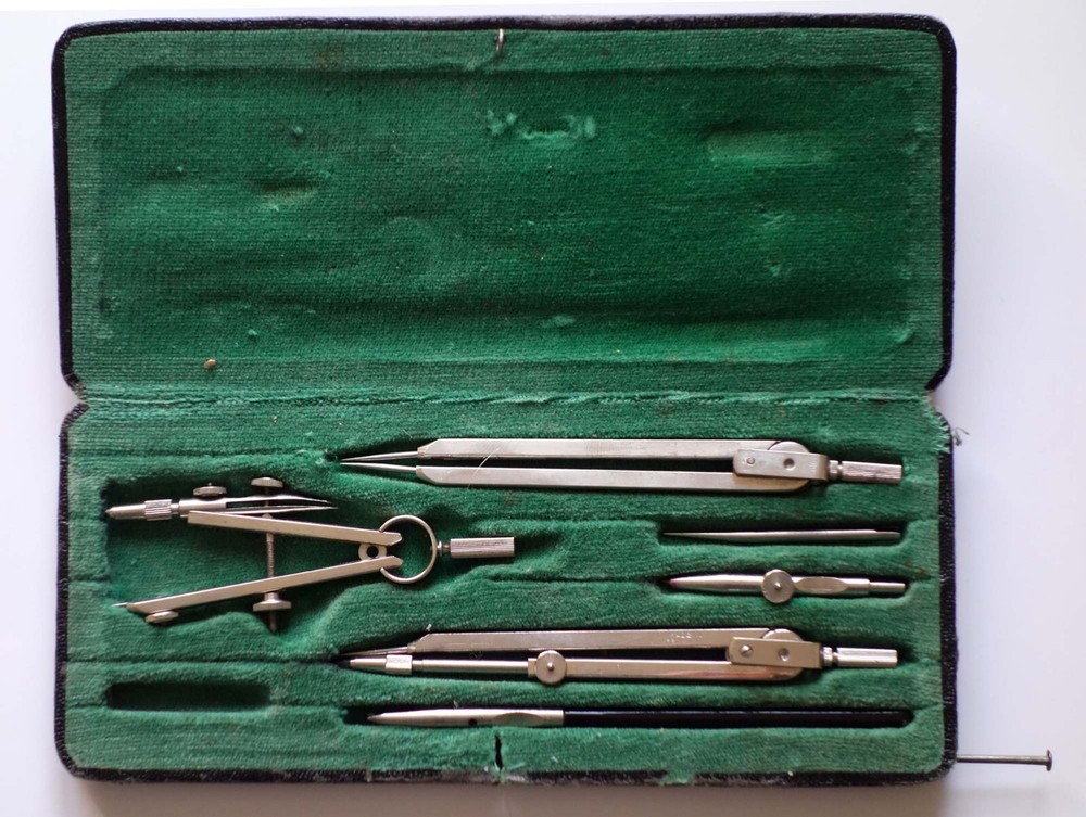 Vintage Compass Set by Alpha Precision Instruments, Bavaria, Germany, Set No. 7