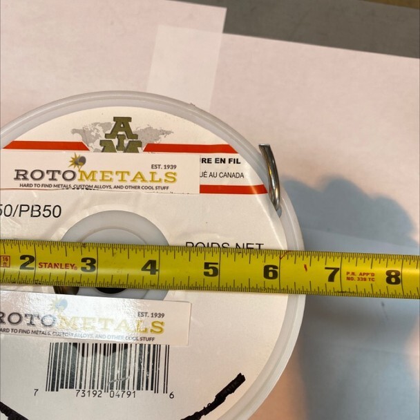 50/50 Tin / Lead 1/8"Diam Solid Wire Solder 25 Pound Spool