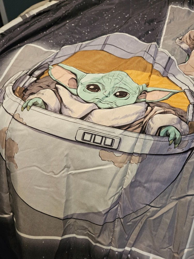 STAR WARS Gray Classic Logo Reversible Comforter TWIN Microfiber Super Soft