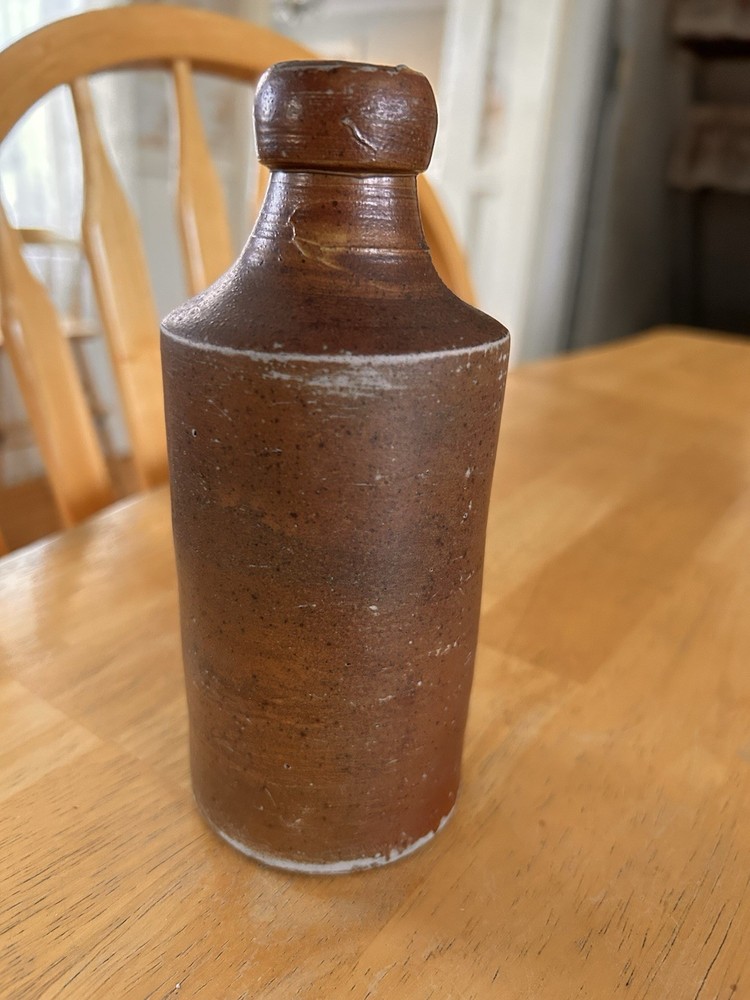 Antique Brown Stoneware Ale Beer Bottle