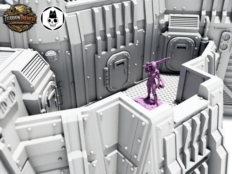 Large Planetary Defense Cannon - Sci fi Structure Scenery Terrain 28/32mm