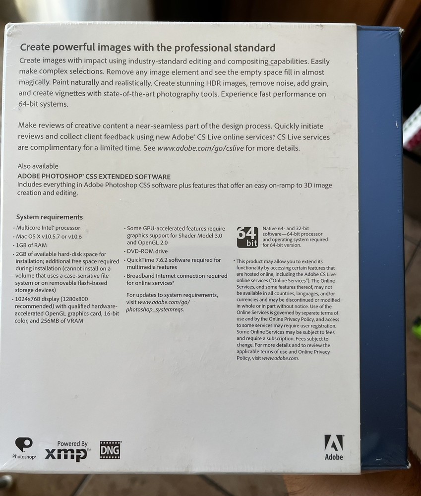 Adobe Photoshop CS5 Mac Upgrade - NEW & SEALED