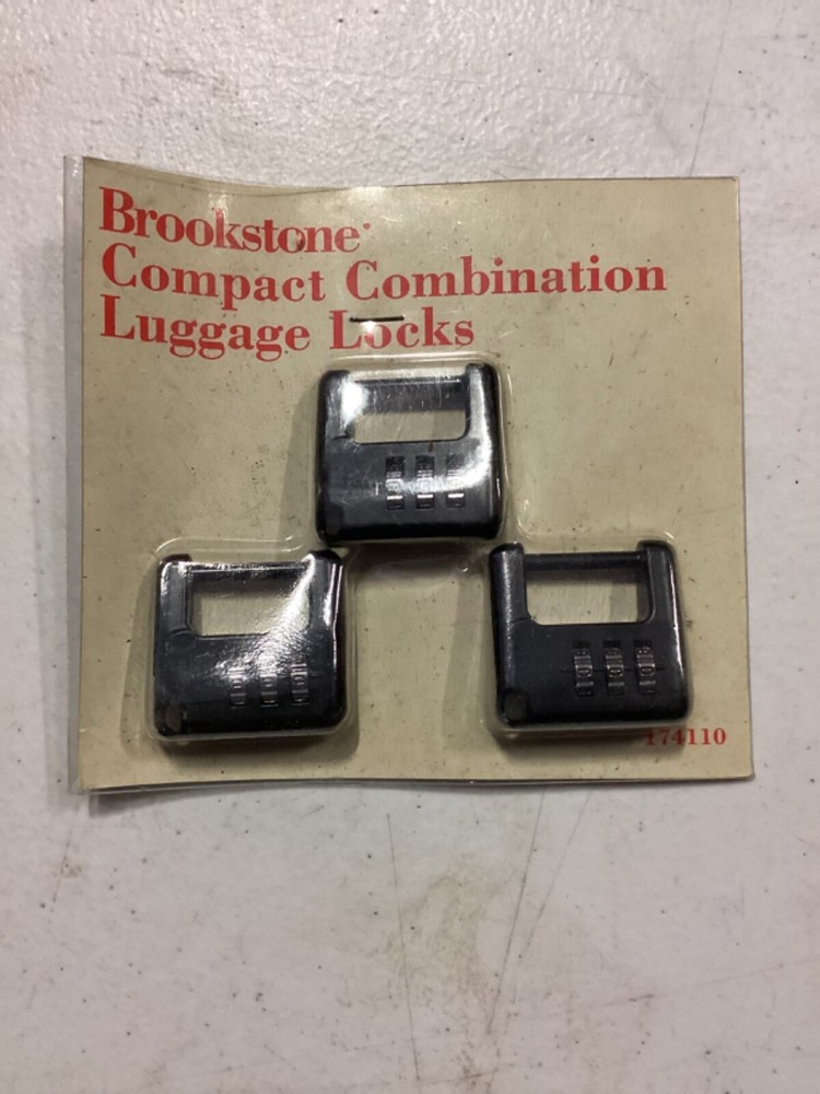 Brookstone 3 Compact Combination Luggage Locks. NEW in Package #174110