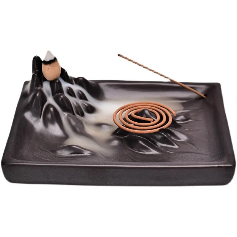 Mountain Backflow Incense Burner Creative Ornaments Ceramic Line Zen Stove