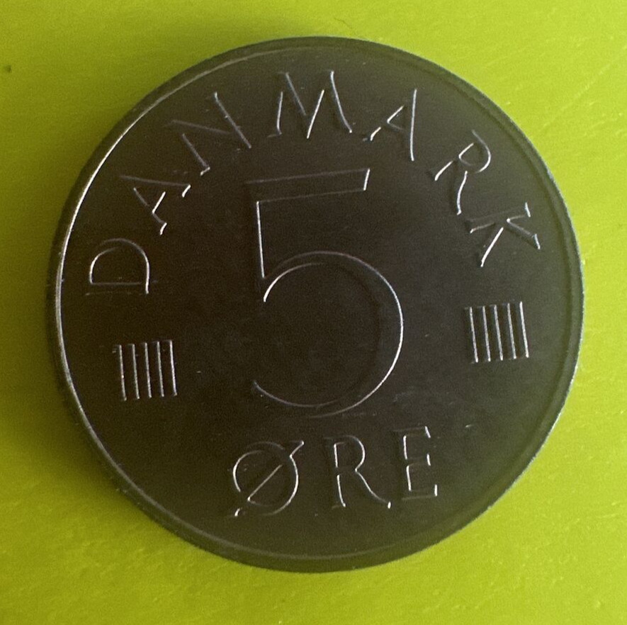 1973 Denmark 5 Ore - World Coin