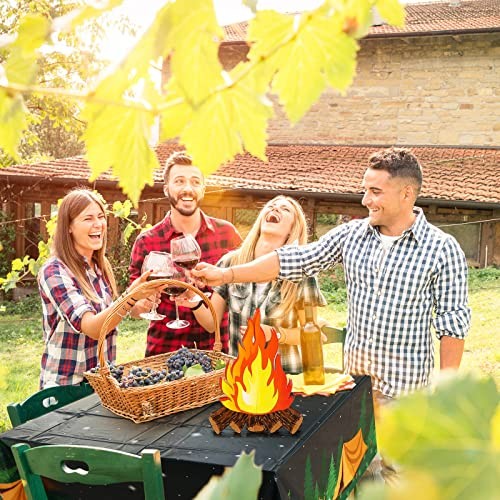 Camping Theme Tablecloth Set, Including 2 Pieces Hiking Camping Rectangle