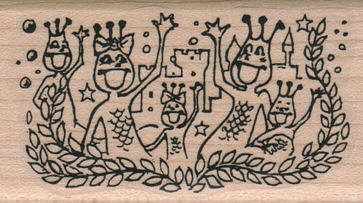 Sea Monkeys 1 1/2 x 2 1/2" Rubber Stamp, Fish Stamp, Sea Monkey Stamp