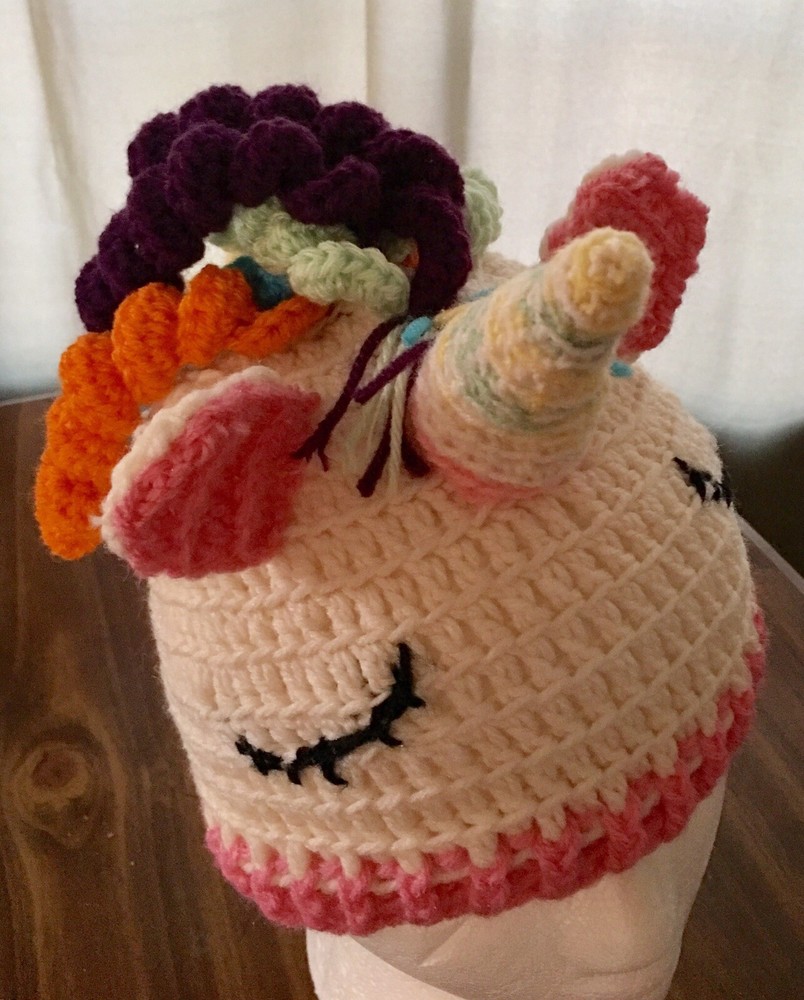crochet unicorn hat