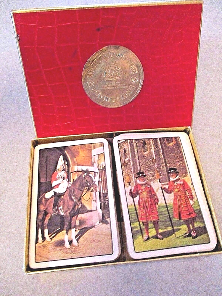 Vintage WADDINGTONS Fine Playing Cards DOUBLE DECK No Jokers BRITISH GUARDS