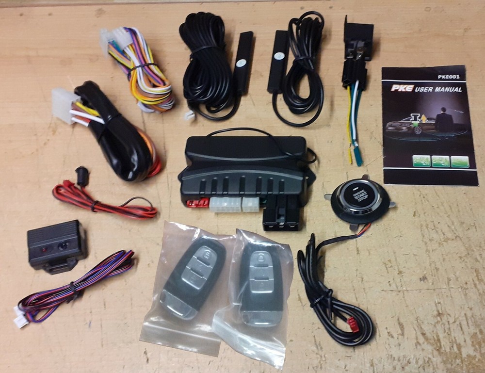 PKE Keyless Entry Push/Stop Button Engine Start Alarm System Remote Start